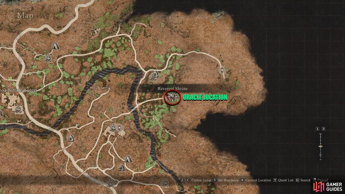 Next up is the Oracle. You can find them at the Reverent Shrine in the north of Battahl.