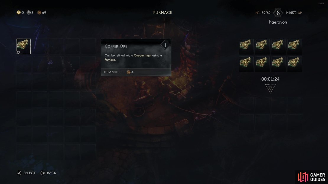 You can use a furnace to smelt ore into ingots,