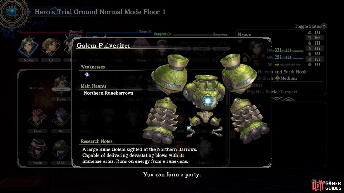 You&rsquo;ll see a brief description of the boss of each floor before beginning.