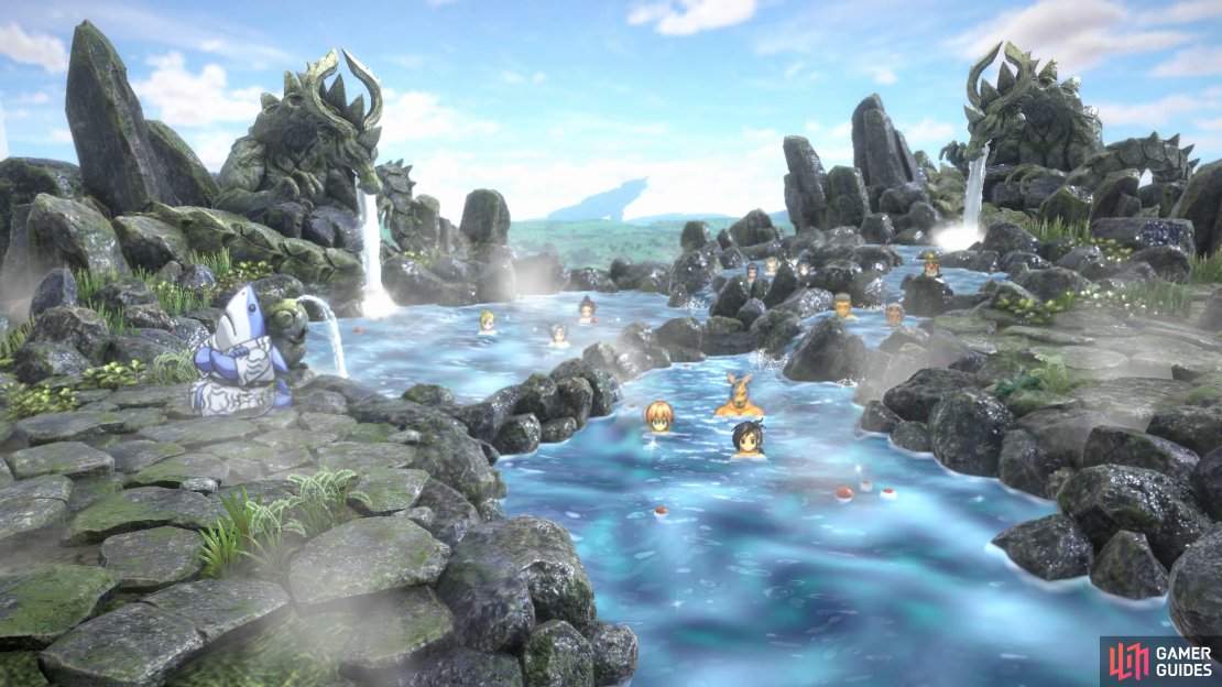 The hot springs doesn&rsquo;t really do much, except0 give your characters some interaction with one another.