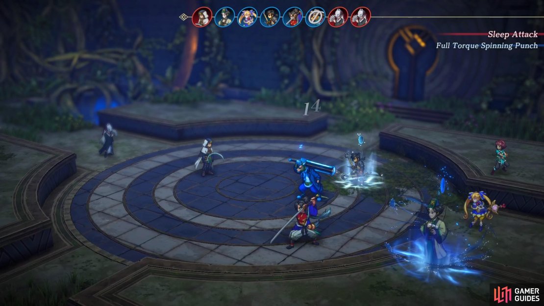 Hurstwine can put characters to sleep with his Sleep Attack skill.