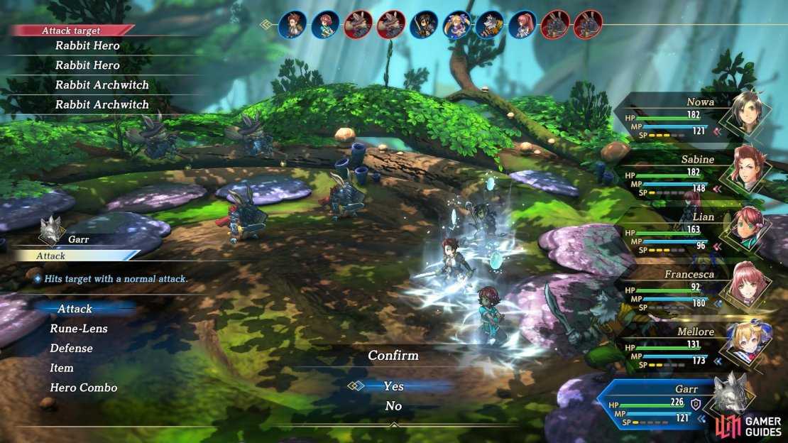 The first set of enemies you will encounter will likely have Rabbit Heroes and Archwitches.