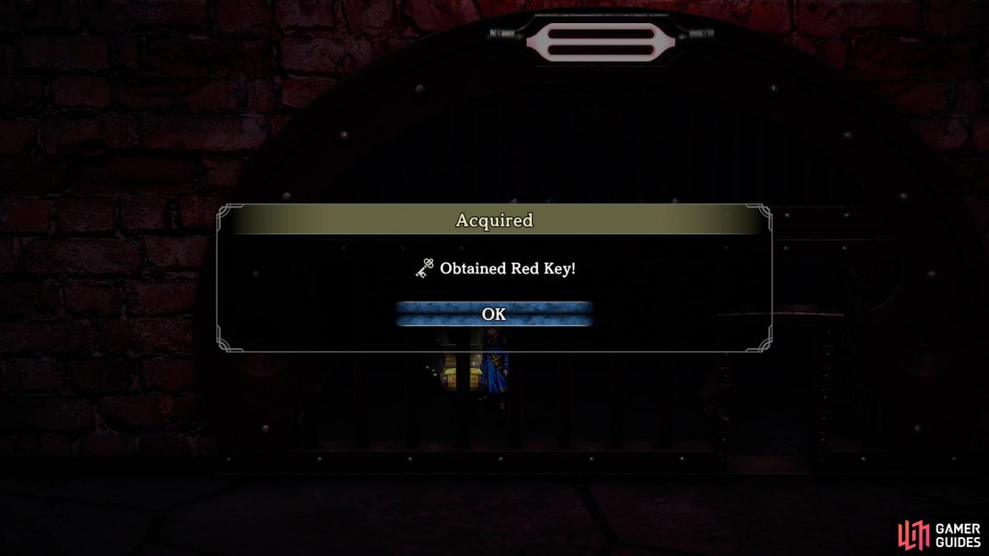 Open the chest in the southwest corner for the Red Key