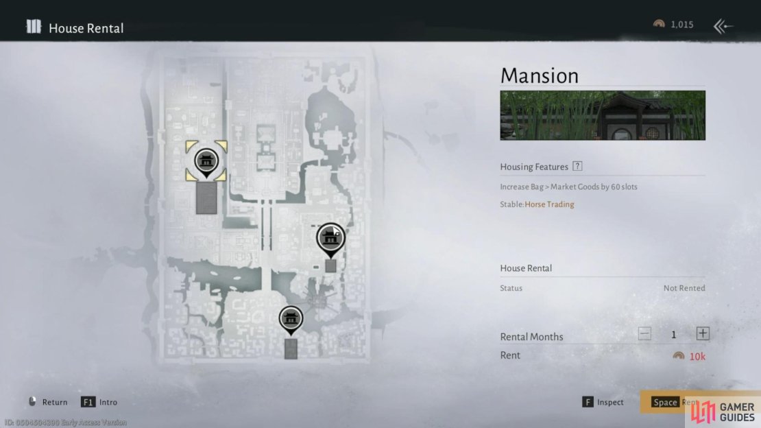 Player housing rentals are the main way you&rsquo;ll spend Commerce Coins in Where Winds Meet. Image via Gamer Guides / NetEase.