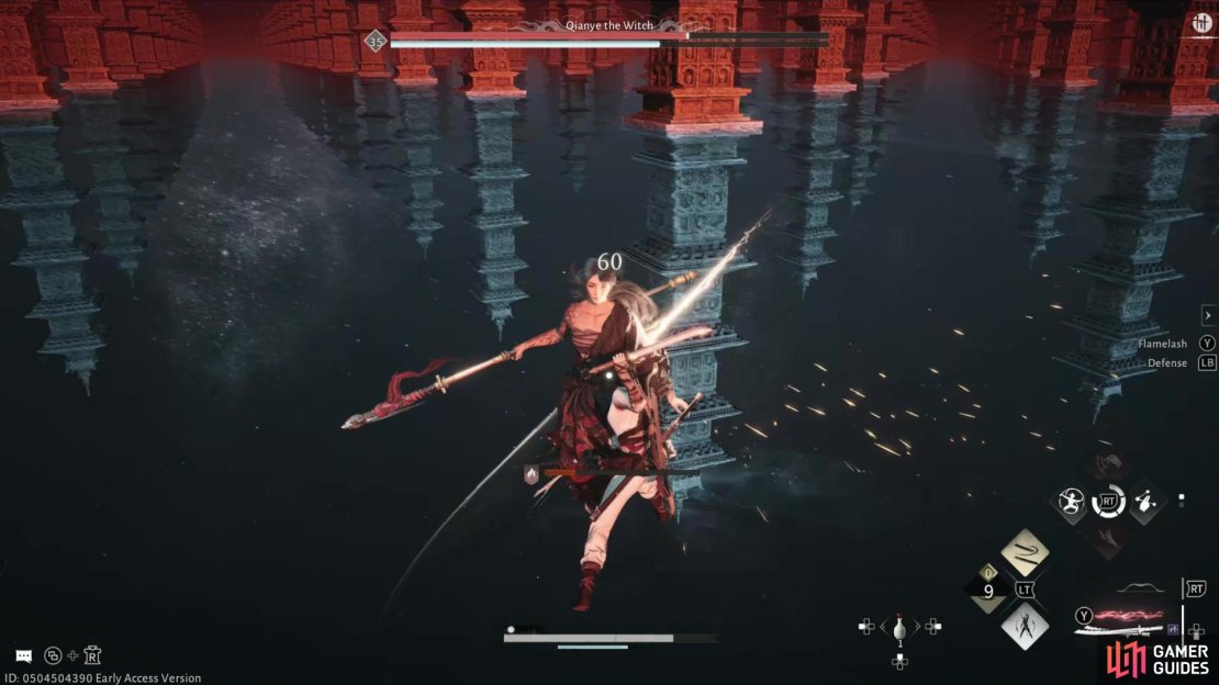 Mastering Perfect Parries is key to surviving and creating opening against Qianye the Witch&rsquo;s red phase. Image via Gamer Guides / NetEase.