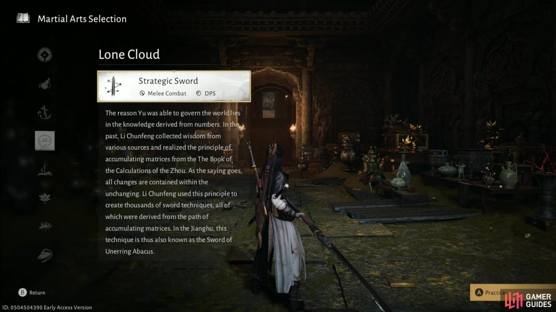 You can get a flavor for testing our the Strategic Sword during the first main boss in the main storyline and unlock it later if you&rsquo;d like. Image via Gamer Guides / NetEase.