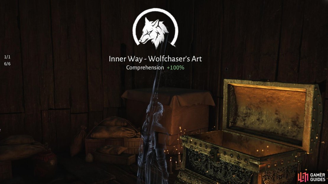 You can get the Wolfchaser&rsquo;s Inner Way from the Heavenquake spear skill theft dojo where you unlock that weapon. Image via Gamer Guides / NetEase.