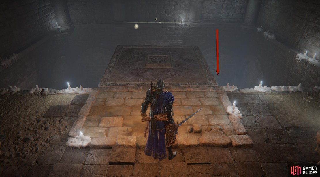 At the entrance, go down the elevator.