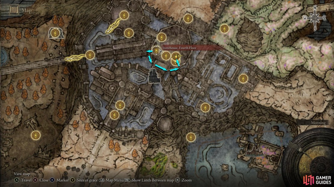 Here you can see how to reach the room containing the Secret Rite Scroll.