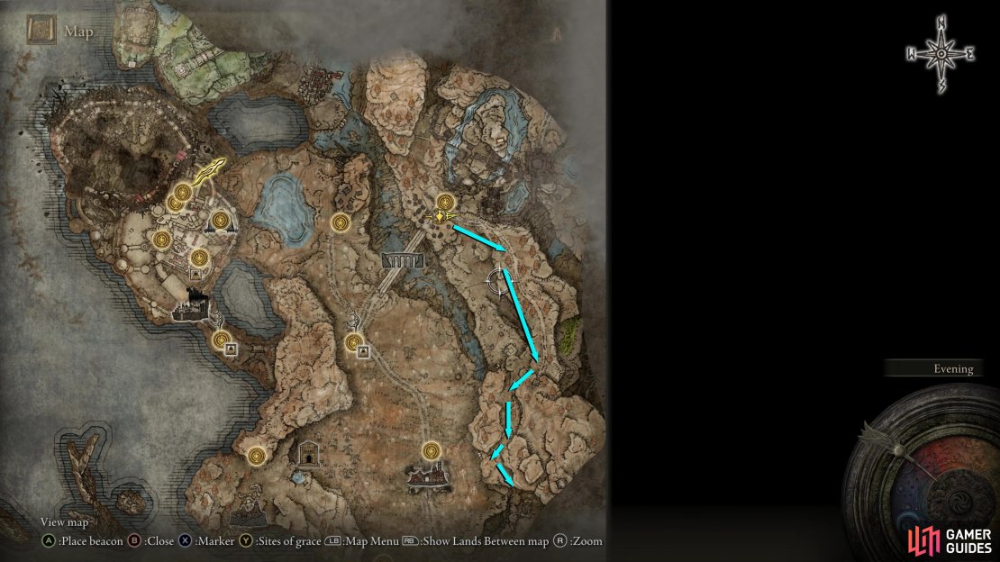 Take this route from the Front Gate Site of Grace to reach the Dragon&rsquo;s Pit.