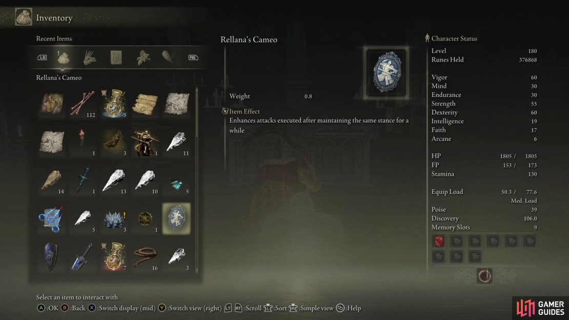 Rellana&rsquo;s Cameo is a talisman in Elden Ring Shadow of the Erdtree.