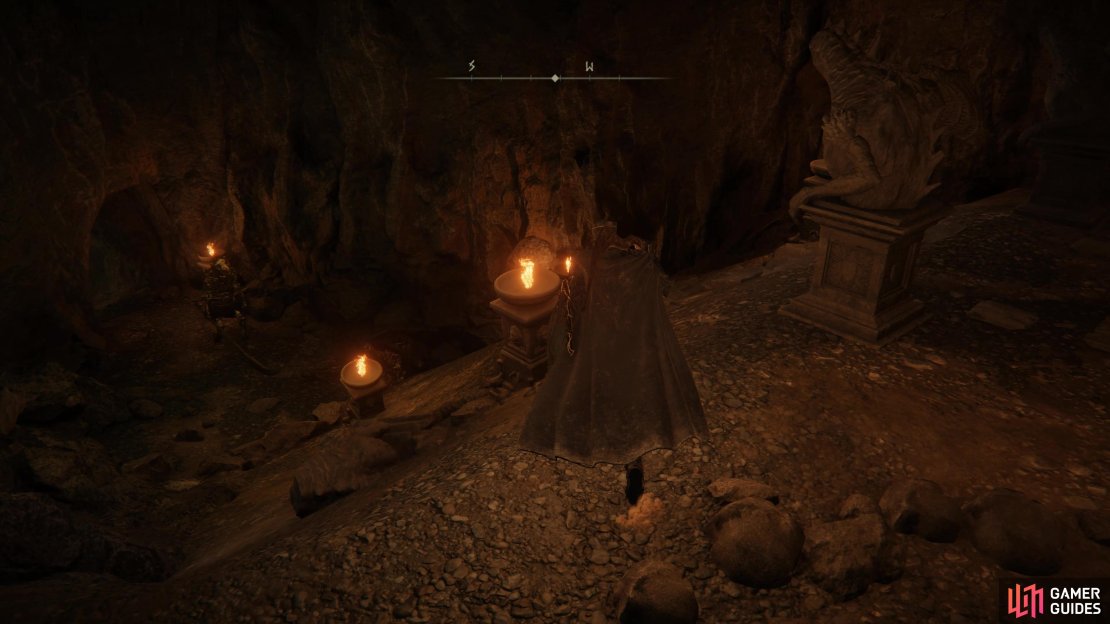 Take the southern path to reach the altar