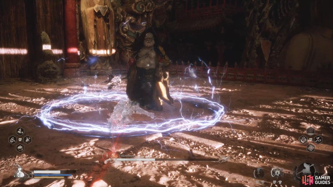 Electric Circle: When Yellowbrow has the surrounding circle, you won&rsquo;t be able to get near him.