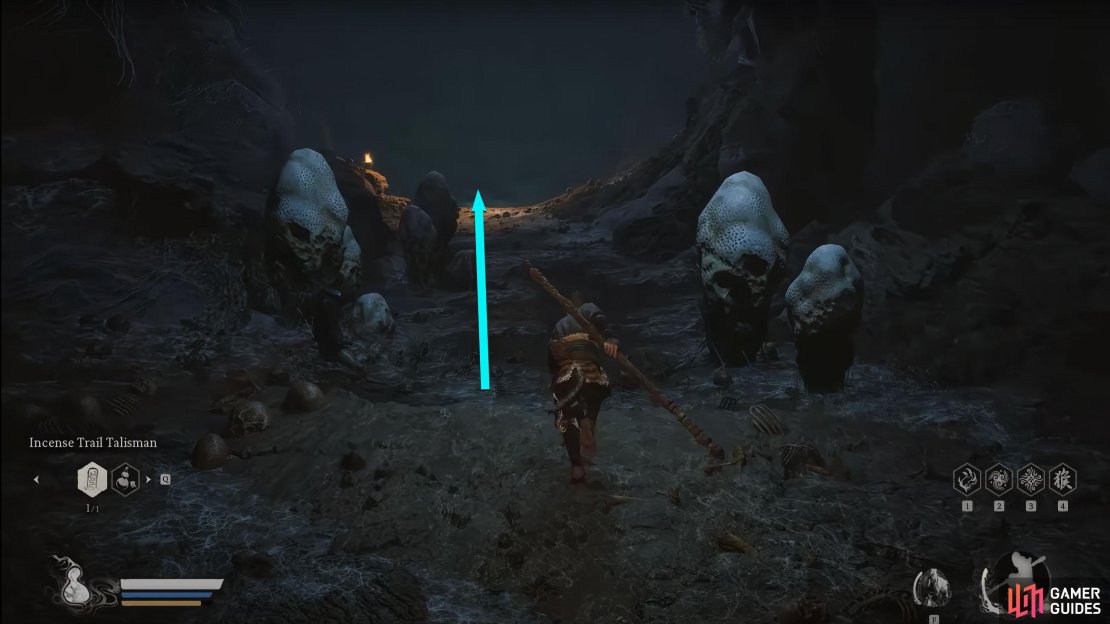 Follow the path forward from the Shrine.