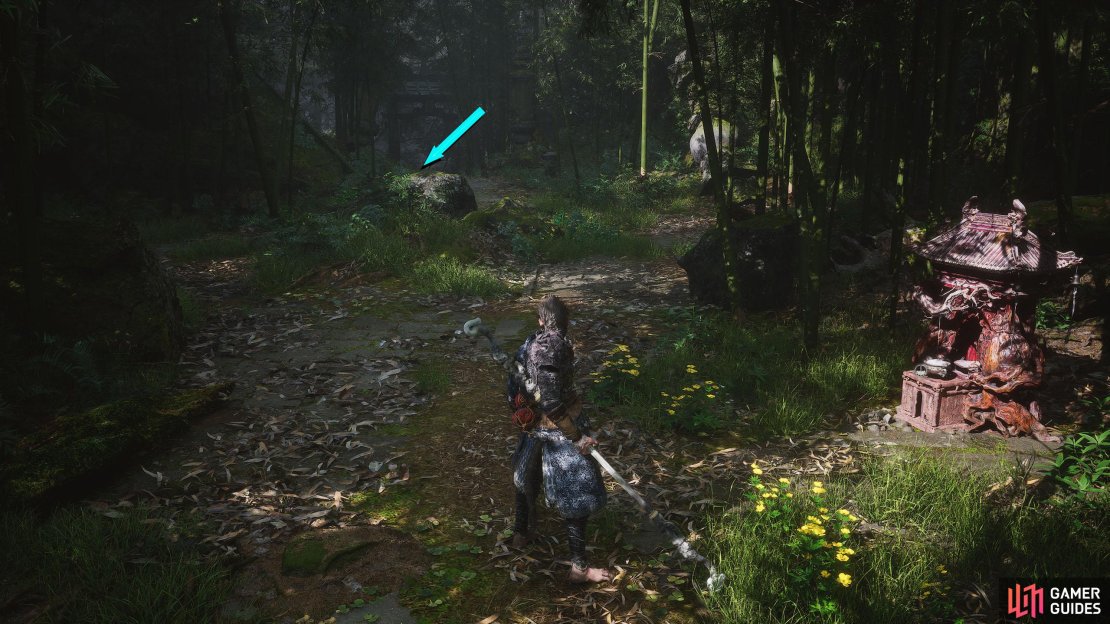 From the “Marsh of the White Mist” Shrine, follow the path down.