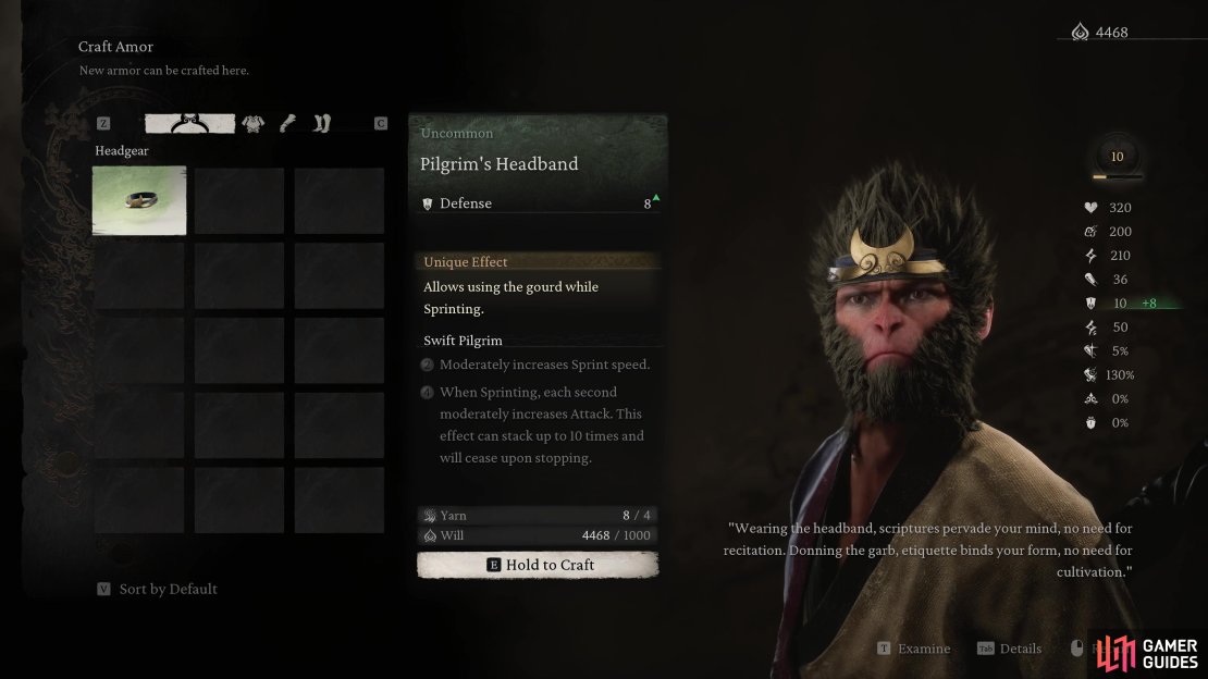 You&rsquo;ll need a lot of Yarn if you want to craft the first armor set in Black Myth: Wukong.
