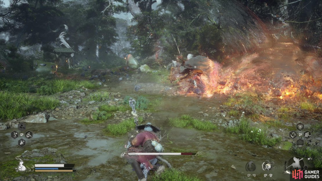 The Yin Tiger can hit in a line in front of him.