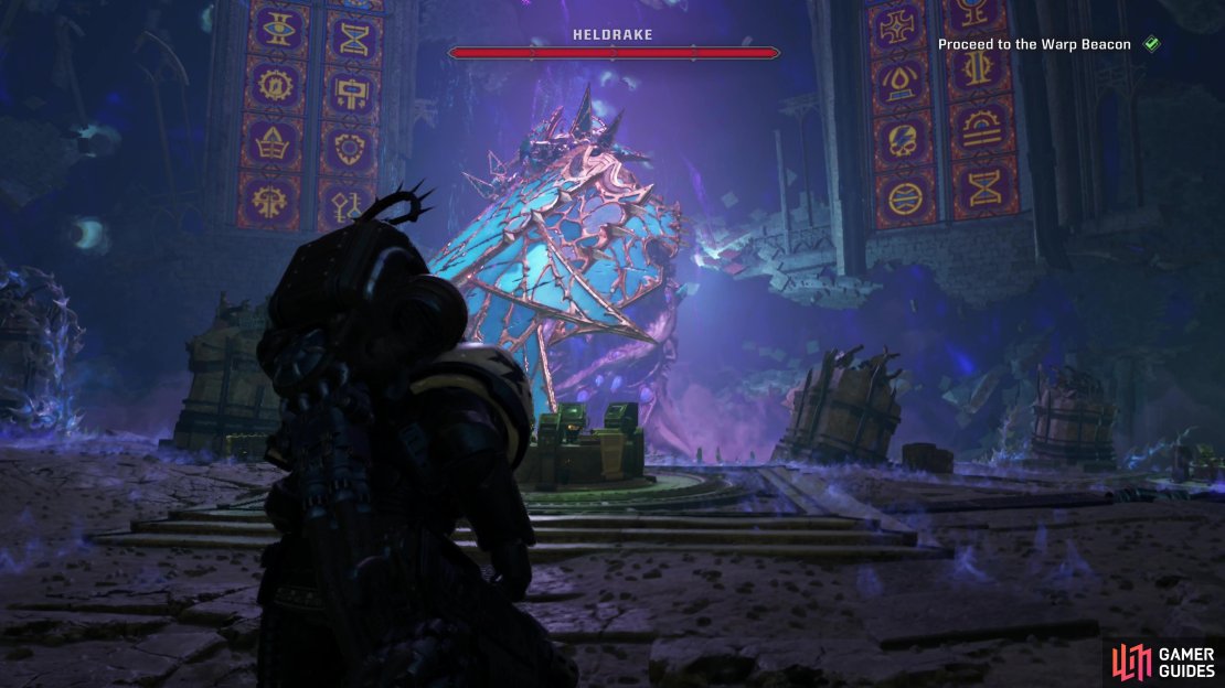 The Heldrake isn&rsquo;t a conventional boss - behind the shield provided by its wings, it&rsquo;s impervious to small arms fire.