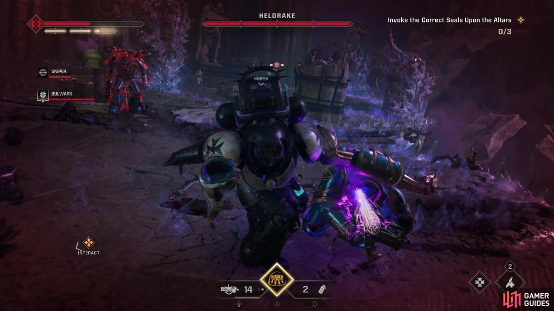 In the downtime between activating altars, you&rsquo;ll need to cull the endless waves of Thousand Sons that spawn,