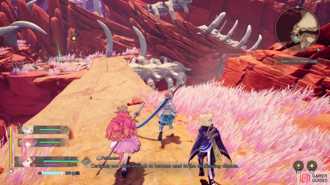 The first Chalice is in Dura Gorge, right after taking the first wind updraft.