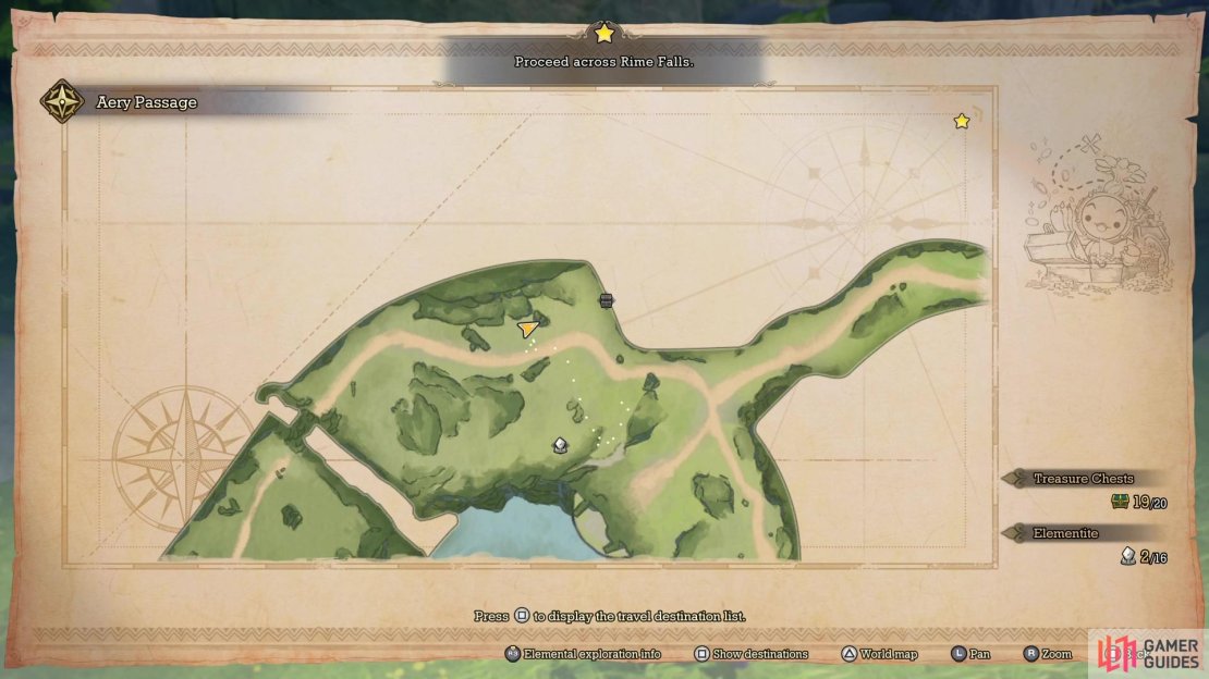 The location of the Li&rsquo;l Cactus in Aery Passage, on the map.