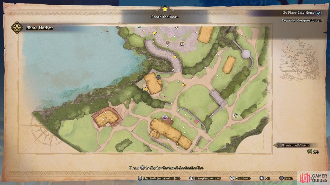 The location of the Li&rsquo;l Cactus in Rhata Harbor, on the map.