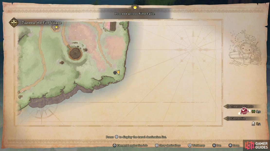 The location of the Li&rsquo;l Cactus in Tianeea Village on the map.