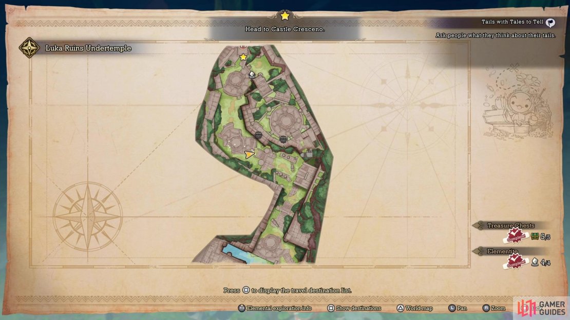 The location of the Li&rsquo;l Cactus in the Undertemple, on the map.