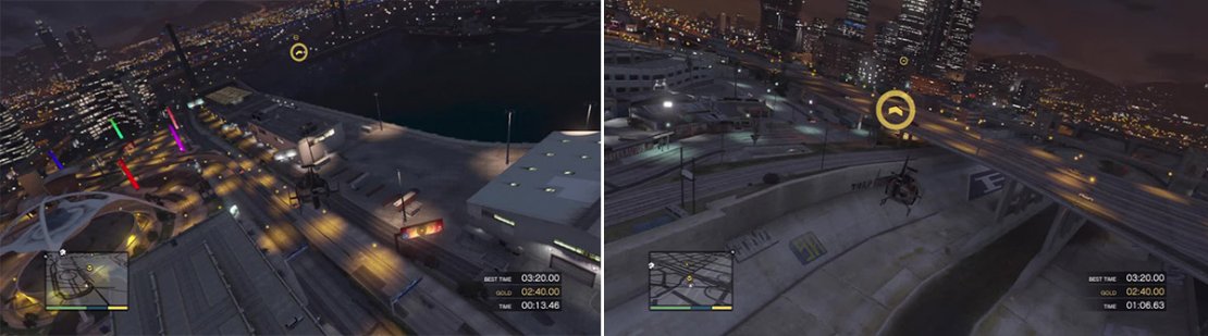Full speed ahead! Tilting the nose as far as it can go and keeping the &ldquo;accelerator&rdquo; button held down allows you to sustain altitude while flying at speed (left). Do not risk flying under this bridge unless you are really comfortable with the controls (right).