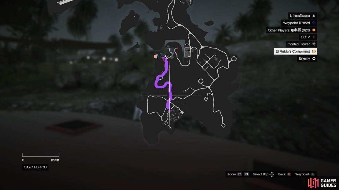 Avoid the enemies and work your way down to the Compound