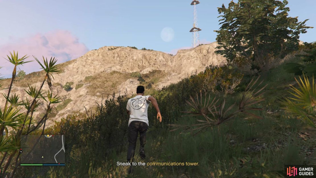 Look for the nearby Communication Tower and interact with it to begin the Signal Box Hack. 