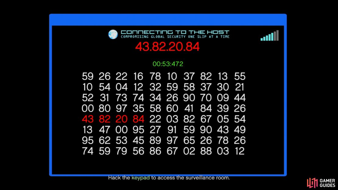 Match your numbers with the changing numbers to unlock the door