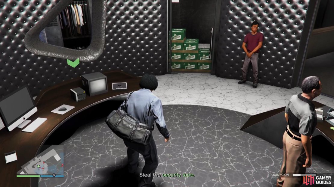 Pickup the Security Tape from the Desk