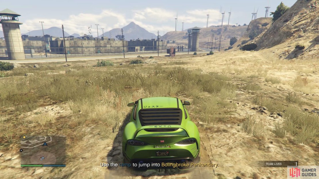 Use the ramp to enter the prison