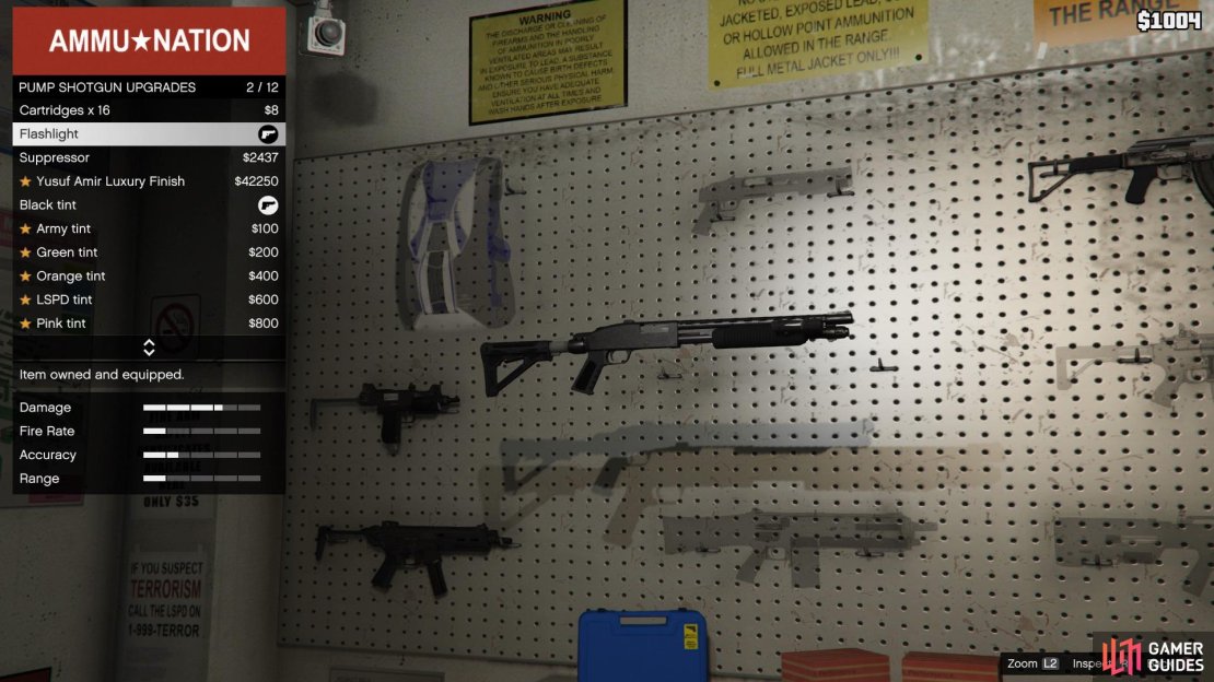 Purchase a Shotgun with a Flashlight Mod from the Ammunition Store