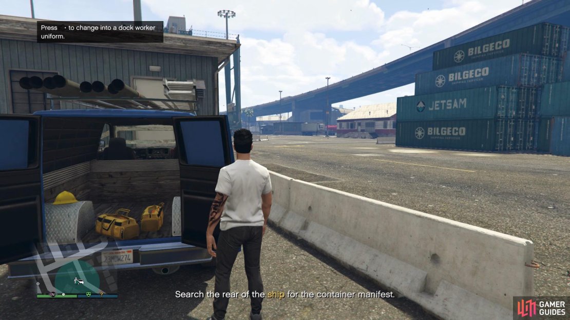 Collect the Dock Worker Uniform from the fan