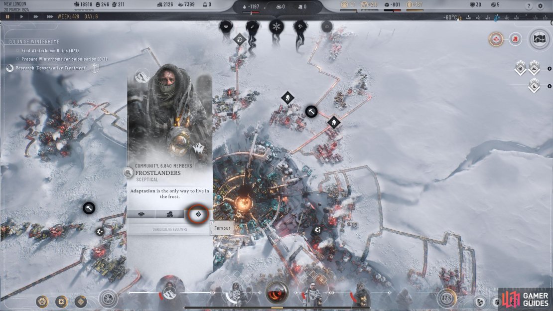 If you&rsquo;re at least at Favorable Relations, you can deradicalize some factions by selecting it in the Fervor tab.