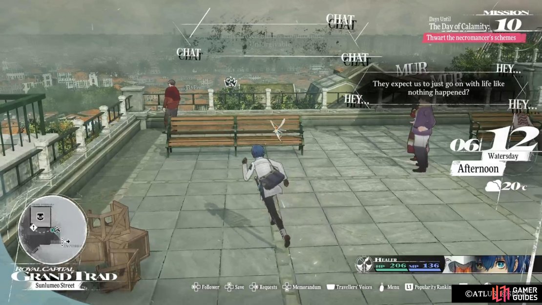 Using this bench to pass the time to night will also help unlock another side quest.