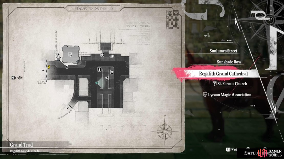 The location of the first merchant in Grand Trad for this quest.