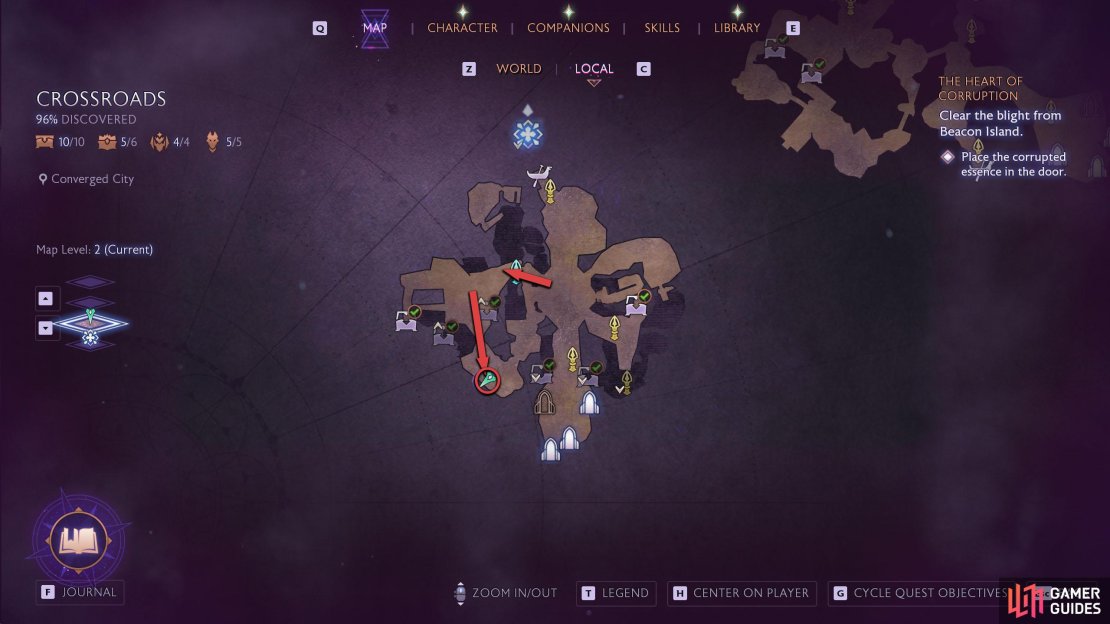 The Altar can be found in the southwest area of the Converged City. 