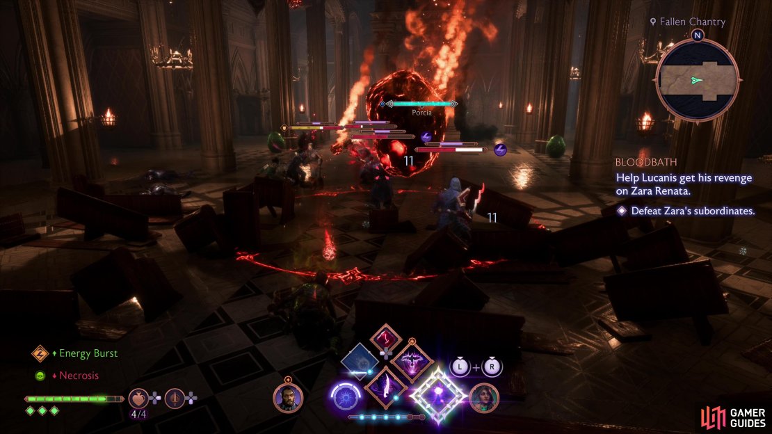Defeat Porcia&rsquo;s minions in the nave,