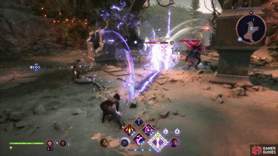 At the beginning of the game, your ideal way of detonating Arcane Bombs is via charged attacks.