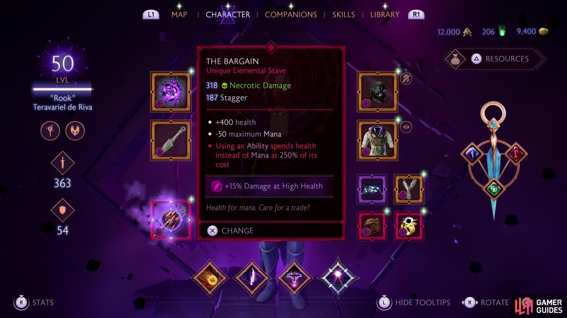 The Bargain will substitute your Mana costs for health expenditure,