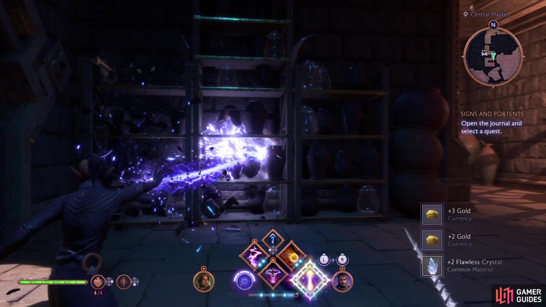 In this warehouse you&rsquo;ll find shelves full of urns you can smash.