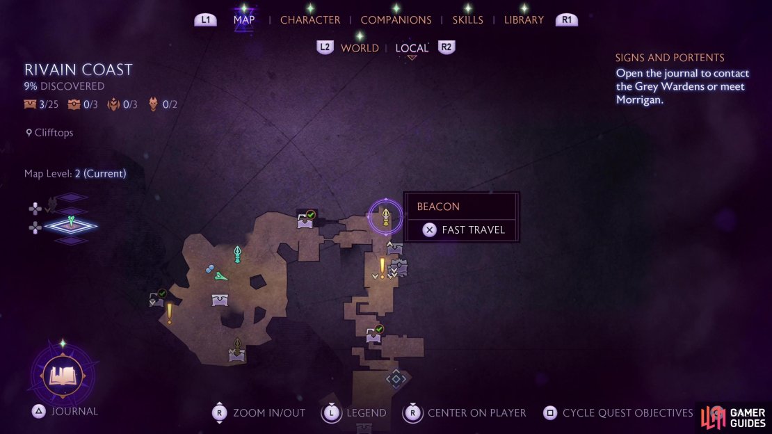 Save yourself some time by fast traveling to the Warden Castle Beacon,