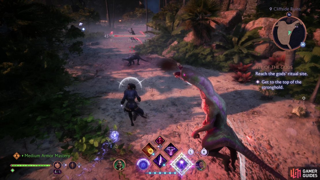 Fight or run past numerous packs of Deepstalkers,