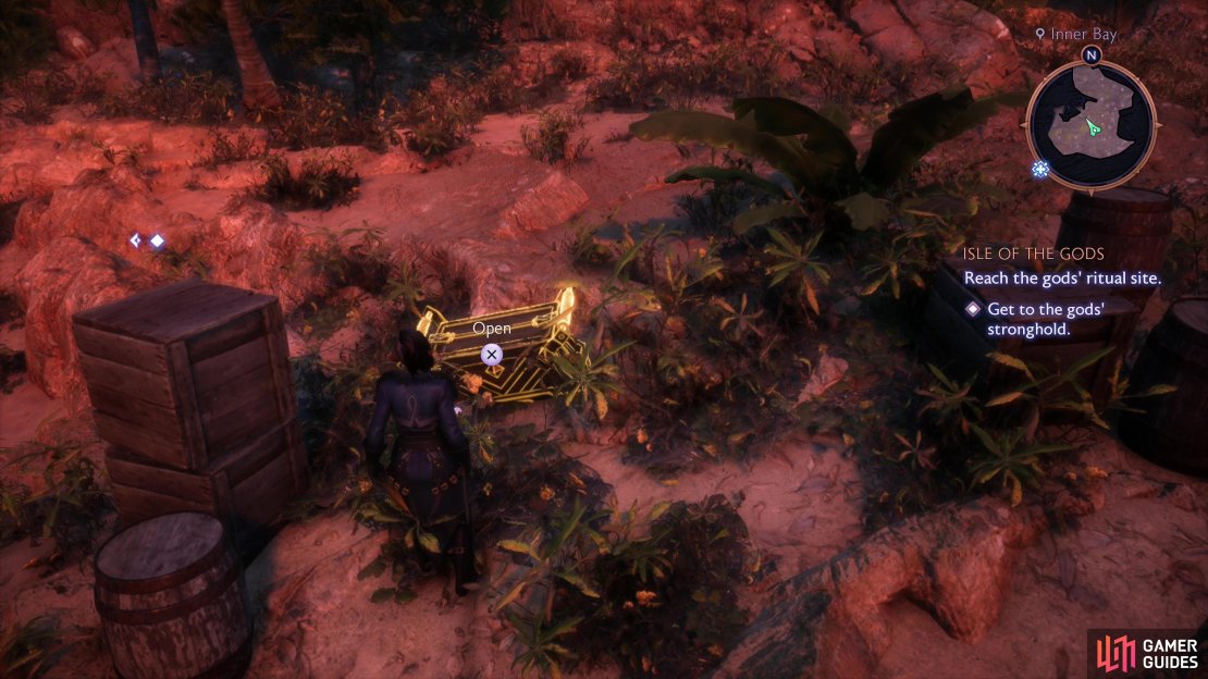 Defeat some Antaam, then loot a chest on a rocky bluff.