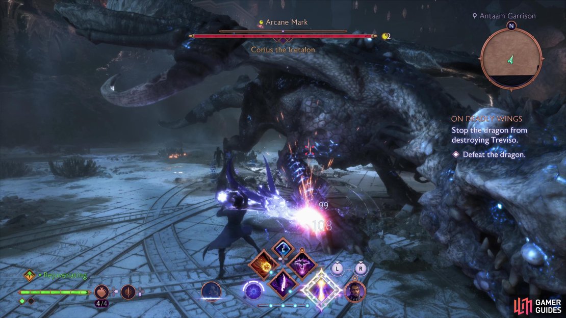 Take what chip damage you can - you probably won’t get away with lengthy combos between the dragon’s attacks.