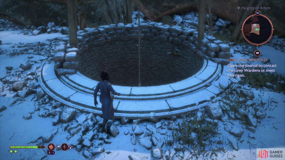 Find a well on the Heights of Athim island in the Crossroads, near the blighted tree.