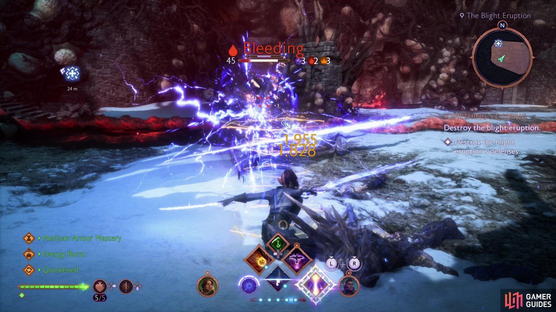 Defeat the darkspawn guarding The Blight Eruption,